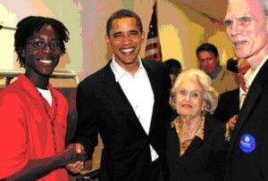 TCCI Student Tarre Johnson-Mack with then Presidential candidate Barack Obama. TCCI provides at-risk youth with resources and opportunities that shape positive, lifelong influences. 