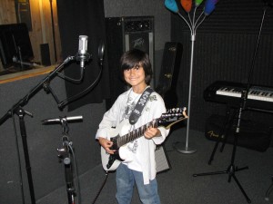 Alex Rodriguez, 8-year-old rock star at Boomer's Music. See his video on this page!