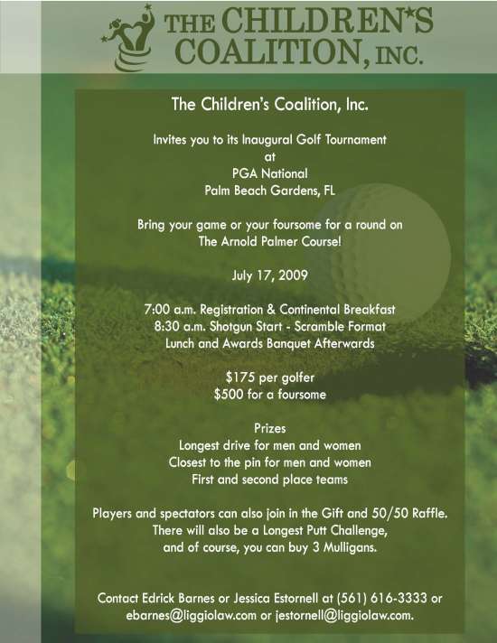 July, 2009 – Children’s Coalition Golf Tournament
