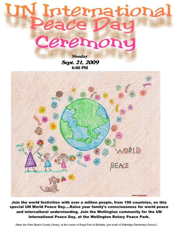 Celebrate Peace Day on Sept. 21st at 6pm