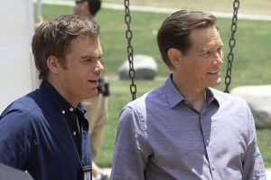 Michael C. Hall as Dexter and James Remar as Harry Morgan on Showtime's hit series Dexter