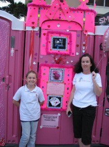 The award-winning "Royal Flush" Pink Potty at the Komen Race