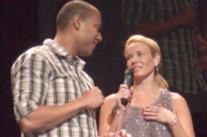 Chelsea Handler and guest comedian Michael Yo