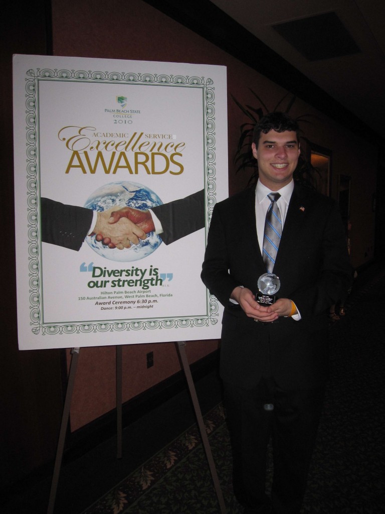 Evan Baumel, a Wellington High School/dual enrollment student and “Teen Talk” columnist for AroundWellington.com, received the Award of Excellence in Political Science at the Palm Beach State College Awards of Excellence Dinner.