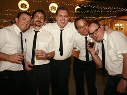 The Funkabilly Playboys with Mike Hawn (middle) perform at a wedding in Coral Gables