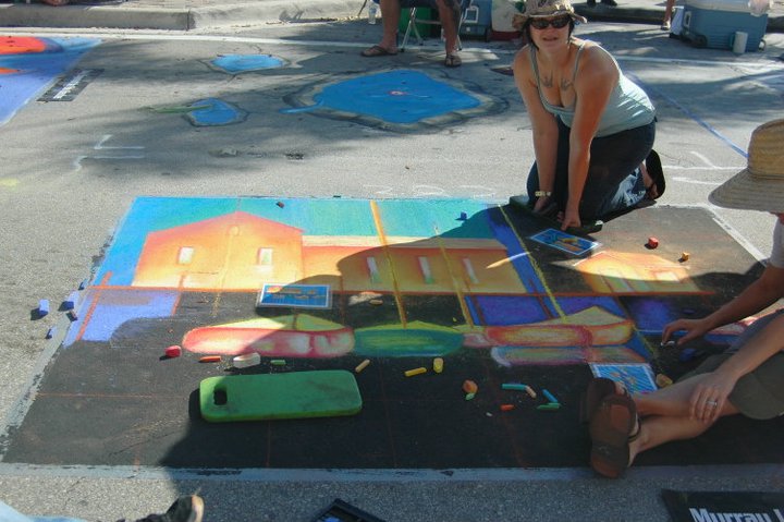 Artist at the Lake Worth Street Painting Festival. Photo by Ilyse August.
