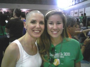 Jean Morris of Hugs & Kisses, Inc. decides to shave it all off for a good cause along with Jenna Baxter