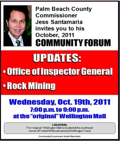 October, 2011 – Community Forum