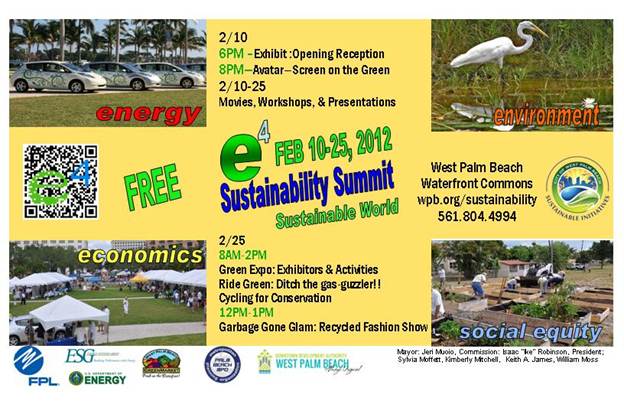 January, 2012 – City of WPB e4 Sustainability Summit