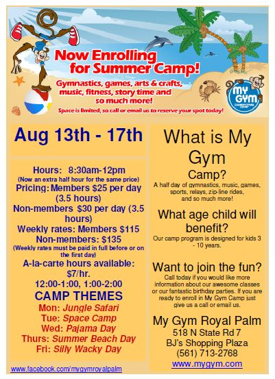 August, 2012 – My Gym Summer Camp