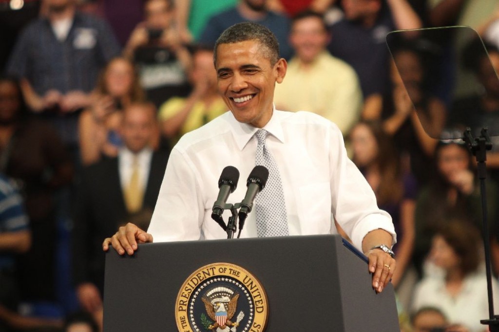 President Obama speaks at FAU in April, 2012. Photo by Carol Porter.