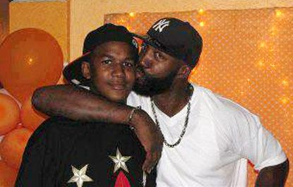 Trayvon Martin with his father