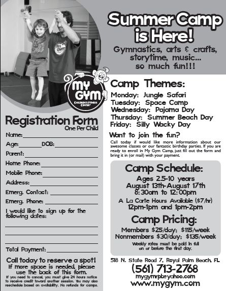 August, 2012 – Summer Camp at My Gym