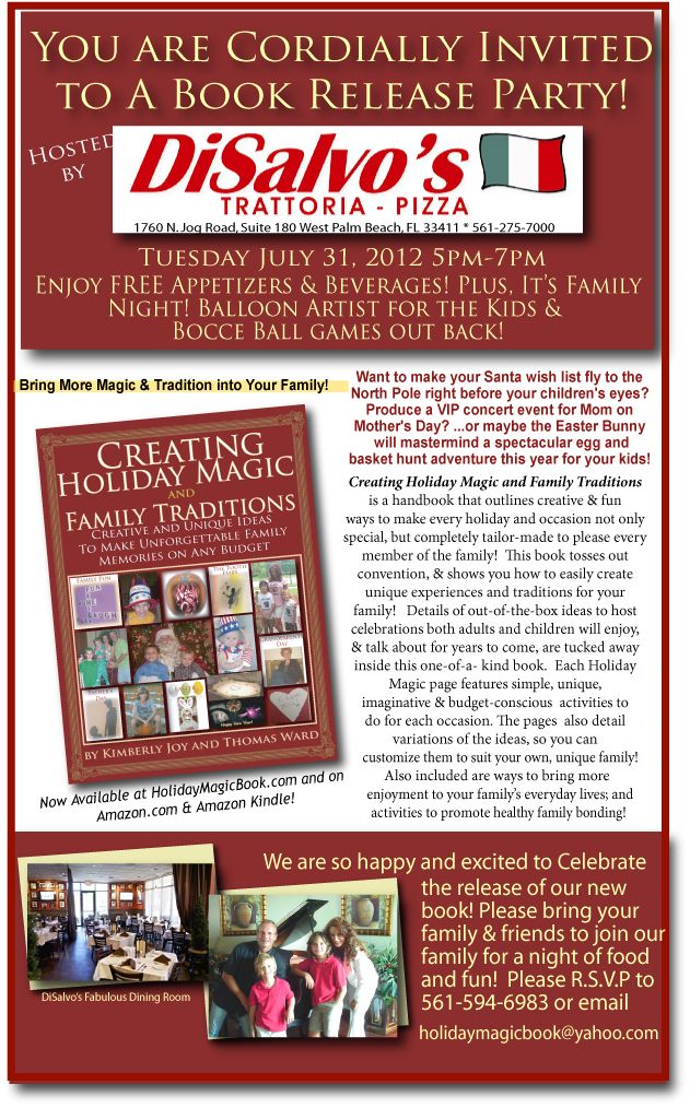 July, 2012 – Creating Holiday Magic, a Book Release Party
