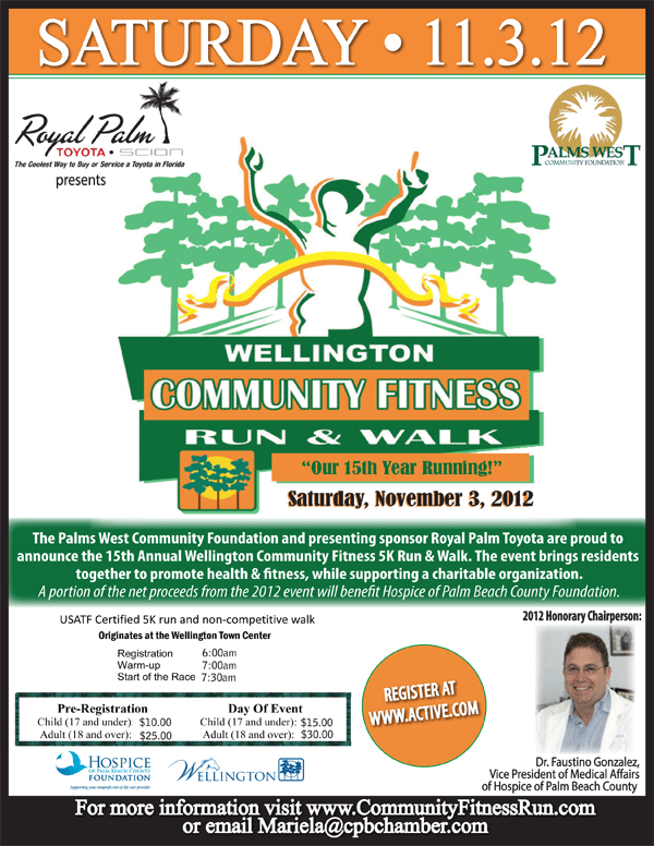 October, 2012 – Wellington Community FitnessRun & Walk