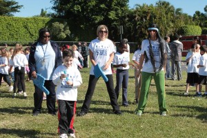 Teachers Jameseena Pendergrass, (3rd Grade) Kim Murray (3rd Grade) and Shannon Culp (Media Specialist) get the party started with their dance moves and enthusiasm. 