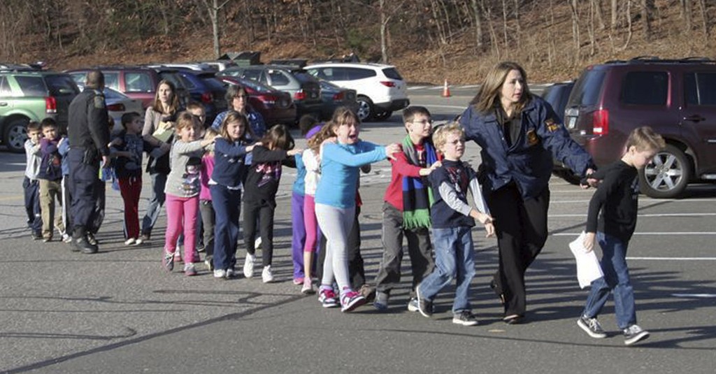 Sandy Hook Elementary. AP Photo/Newton Bee/Shannon Hicks.