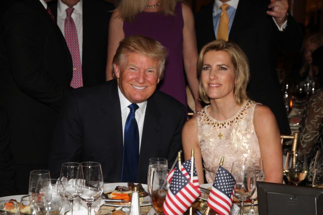 Donald Trump and Laura Ingraham at The Republican Party of Palm Beach County's annual Lincoln Day Dinner, held on February 7 at The Mar-a-Lago Country Club. Photo: Carol Porter.