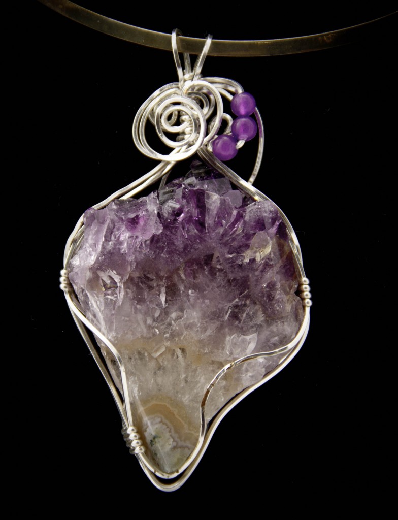 Wire Wrapped Amethyst. Created and photographed by Lori Hope Baumel, © 2013. 