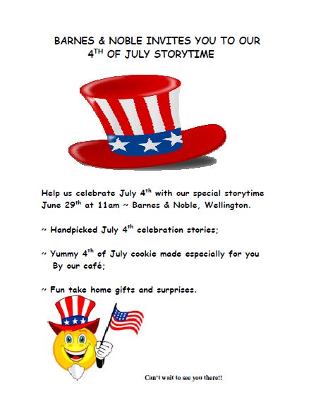 June, 2013 – 4th of July Storytime at Barnes & Noble