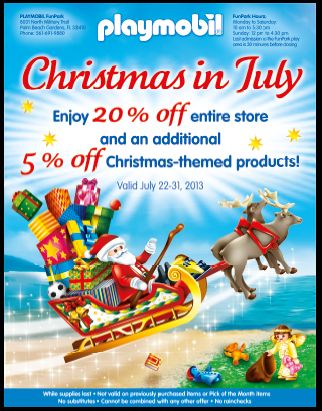 July, 2013 – Playmobil’s Christmas in July