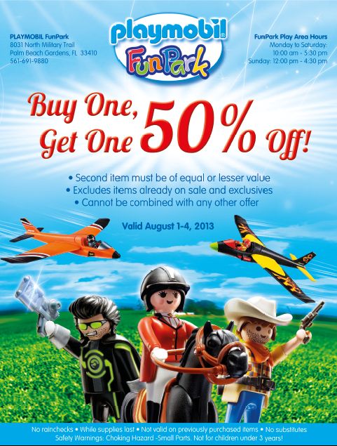 August, 2013 – Playmobil’s Buy One, Get One Sale
