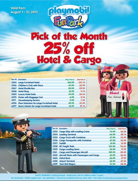 August, 2013 – Playmobil’s Pick of the Month