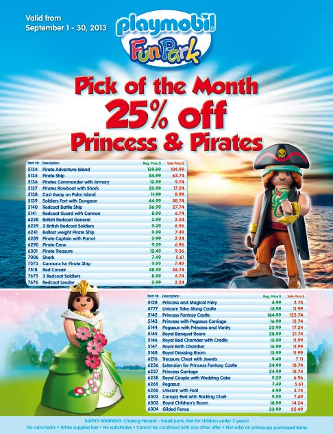 September, 2013 – Playmobil Pick of the Month