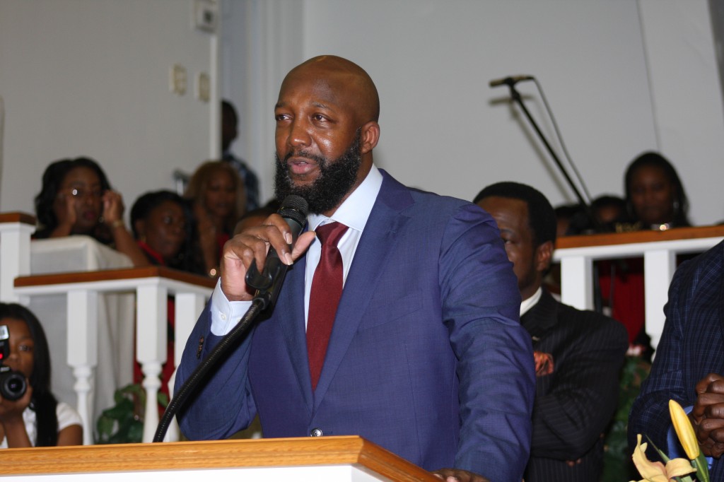 The father of Trayvon Martin visits a church in Riviera Beach. He gives a speech at a rally against the "Stand Your Ground" Law in FL. Photo: Carol Porter.