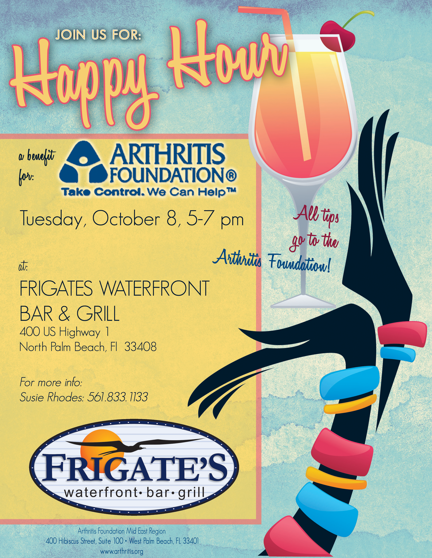 September, 2013 – Arthritis Foundation Happy Hour – October 8