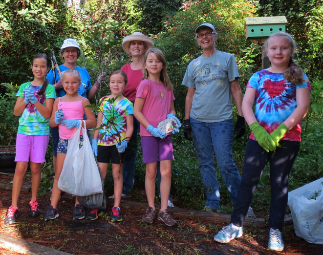September, 2013 -Local Girl Scouts Team up with Wellington Garden Club to Restore Church Butterfly Garden