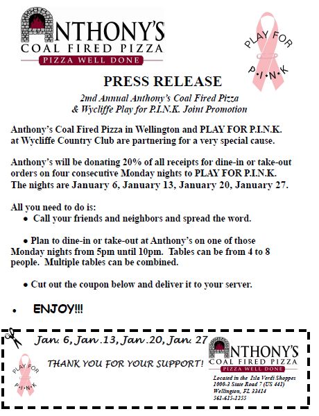 January, 2013 – Anthony’s and Wycliffe Plays for Pink