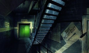 Green Door Entering Berlin's Underground Bunkers - WWII Air Raid Shelters - Images © Berliner Unterwelten e.V.