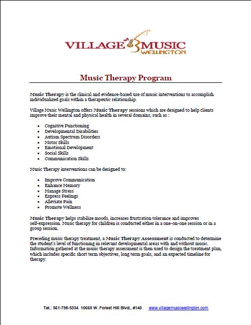 January, 2015 – Music Therapy