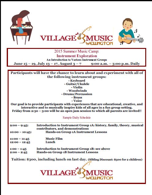 April, 2015 – Village Music Summer Camp