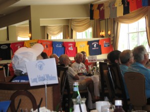 At the Wycliffe Stiffs annual stickball luncheon...a very funny luncheon indeed. Former TV anchorman Jim Sackett served as the key note speaker. Photo by Krista Martinelli.
