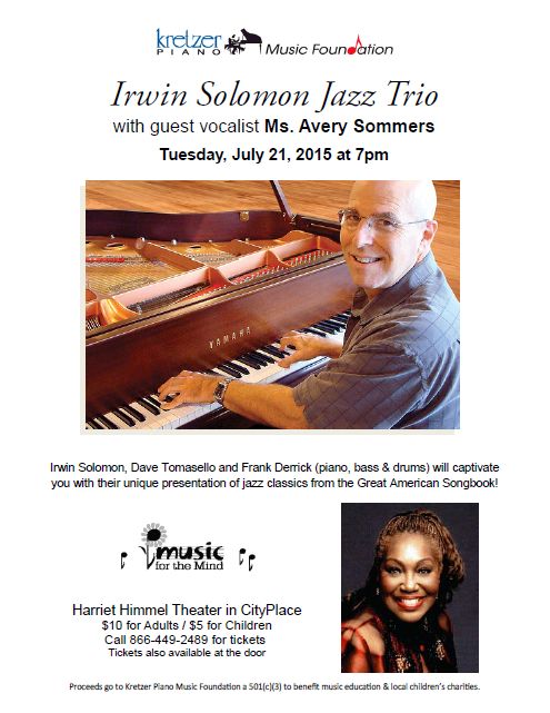 July, 2015 – Kretzer Presents the Irwin Solomon Jazz Trio