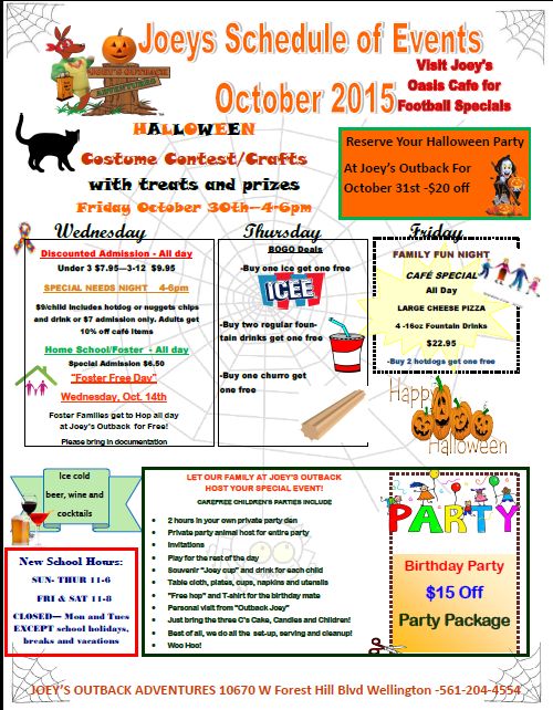 October, 2015 – Joey’s Outback Events