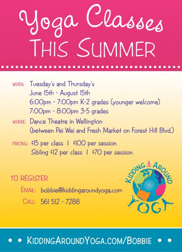June, 2014 – Yoga Classes this Summer