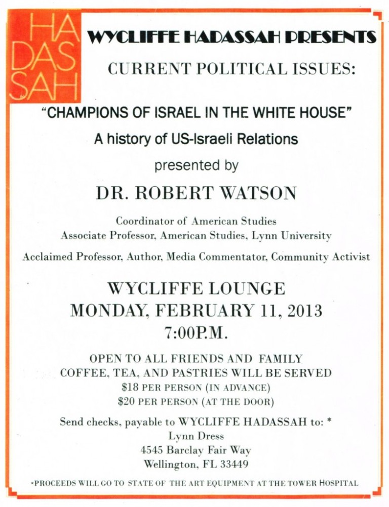 February, 2013 – Dr. Robert Watson Visits Wycliffe