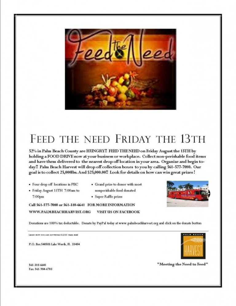 August, 2010 – Feed the Need by PB Harvest