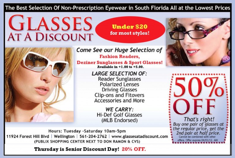 March, 2012 – Glasses at a Discount