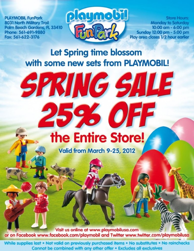 March, 2012 – Spring Sale at Playmobil