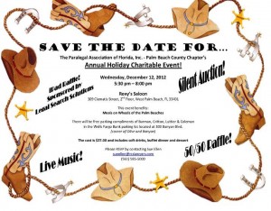 December, 2012 – Paralegal Association of Florida Holiday Charity Event