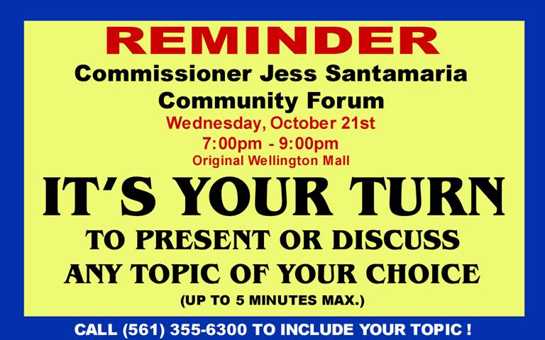 October, 2009 – Community Forum with Jess Santamaria Oct. 21st