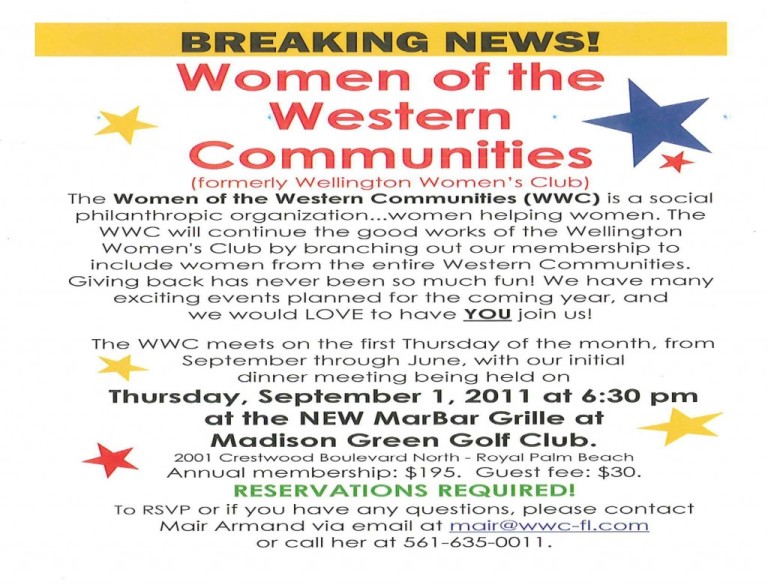 September, 2011 – Women of the Western Communities