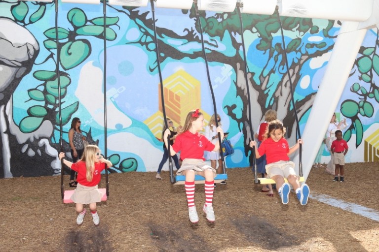 Taste History hosted Three Senses Field Trip to Musical Swings in Downtown West Palm Beach and Palermo’s Bakery in Boynton Beach for First Graders from Trinity Lutheran School