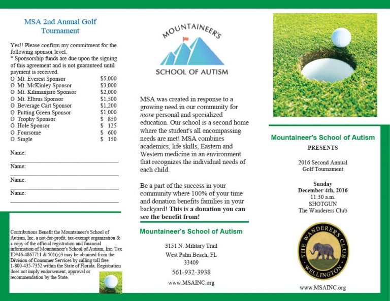 Golf Tournament for Mountaineer’s School of Autism