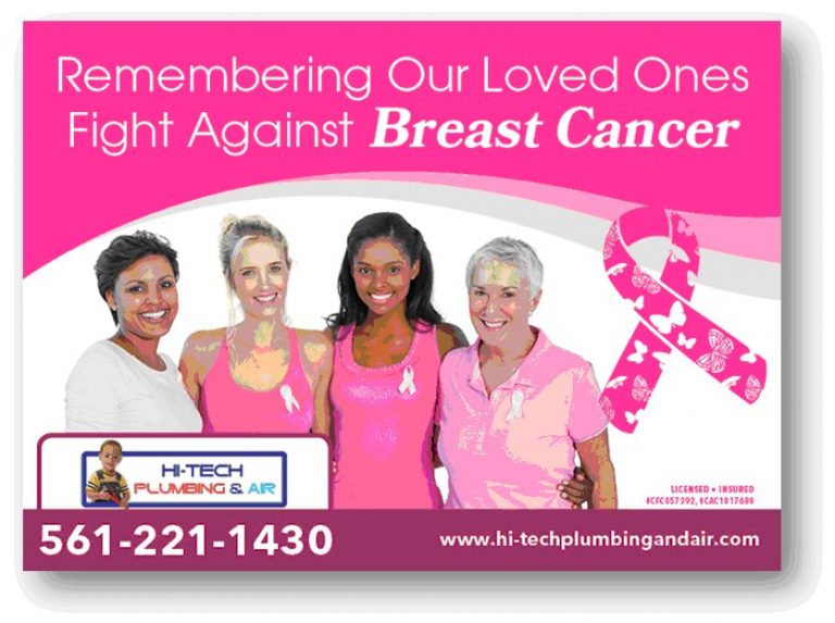 Hi-Tech Plumbing & Air is Fighting Breast Cancer by Servicing Your Plumbing or AC