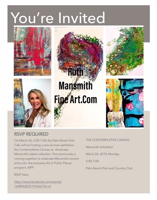 You’re Invited to Ruth Mansmith’s Exhibit